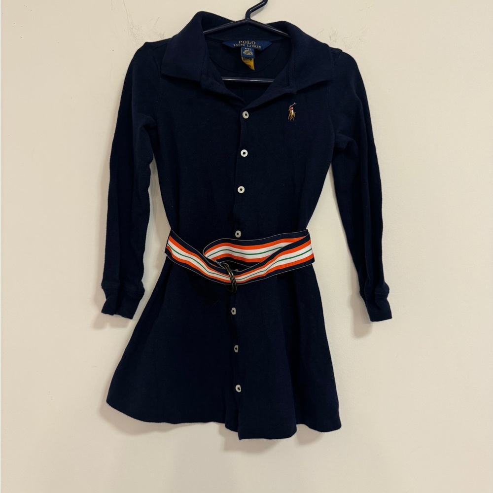 Ralph Lauren Navy Kids Dress with Belt - Picture 3 of 4